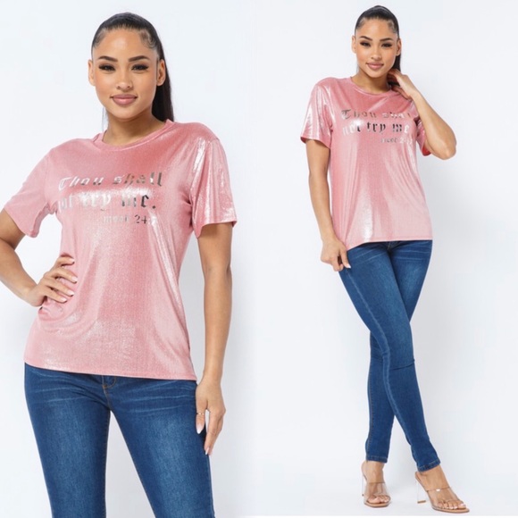 Pink foil thou should not try me tee - Picture 5 of 9